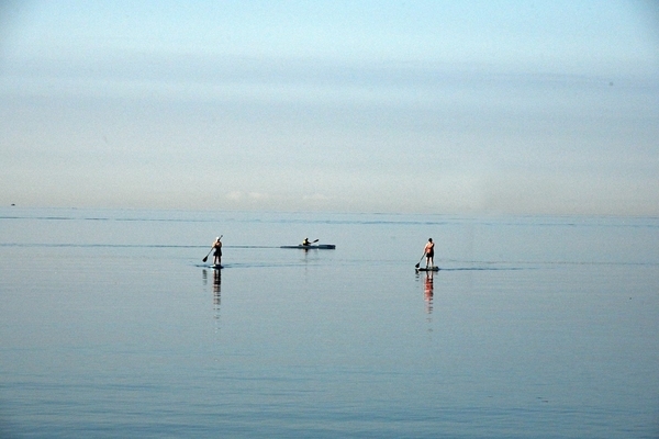 Paddling in