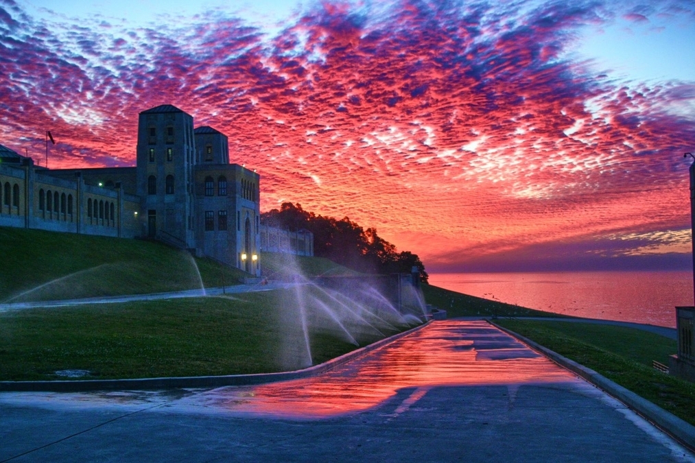 RED SKY AND SPRINKLER (AAH 4428 HDR)